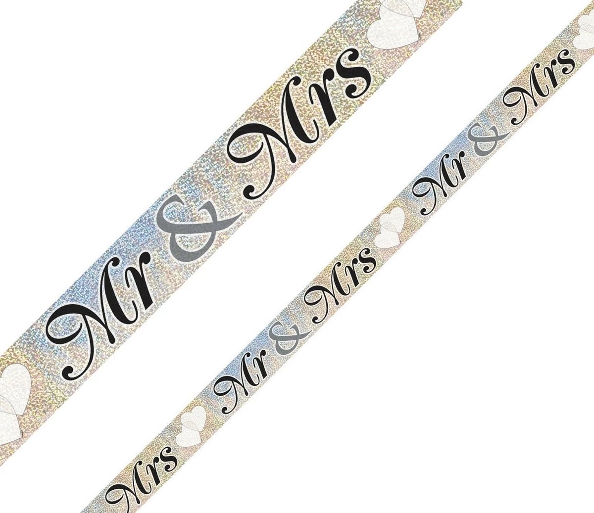 banner - mr & mrs - zilver - unique - Feestjecreatief