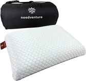 needventure® Reiskussen Cool & Comfort - Kampeerkussen - Opvouwbaar Nekkussen - Traagschuim Kussen - Mini Hoofdkussen - Memory Foam - Kinderen en Volwassenen - Geschikt voor Auto en Vliegtuig - Voorkom Nekklachten