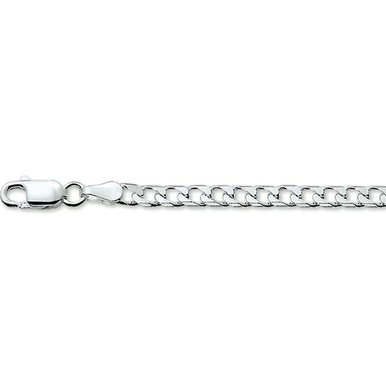 Zilveren gourmet schakelarmband.