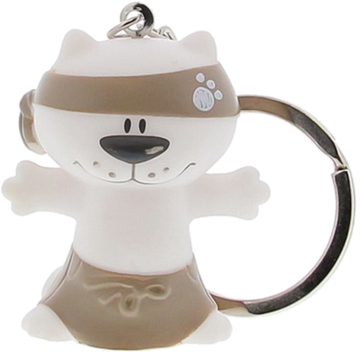 Sleutelhanger tijger ninja "Charly" taupe (10 stuks) Uitdeelgeschenkjes - Geboorte - Doop