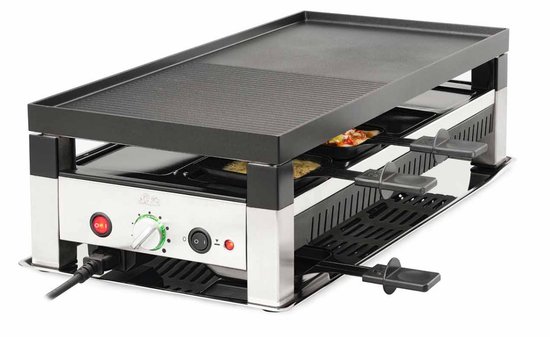 Solis Raclette & Pizza Grill - Gourmetstel 8 Personen - Raclette Gourmet Stel - Tafelgrill met 4 Verschillende Functies — afbeelding 5