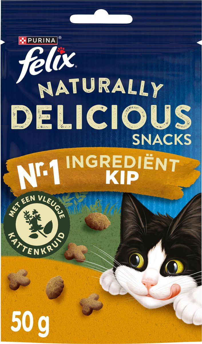 Felix Naturally Delicious Catnip - Kattensnack - Kip - 50 g