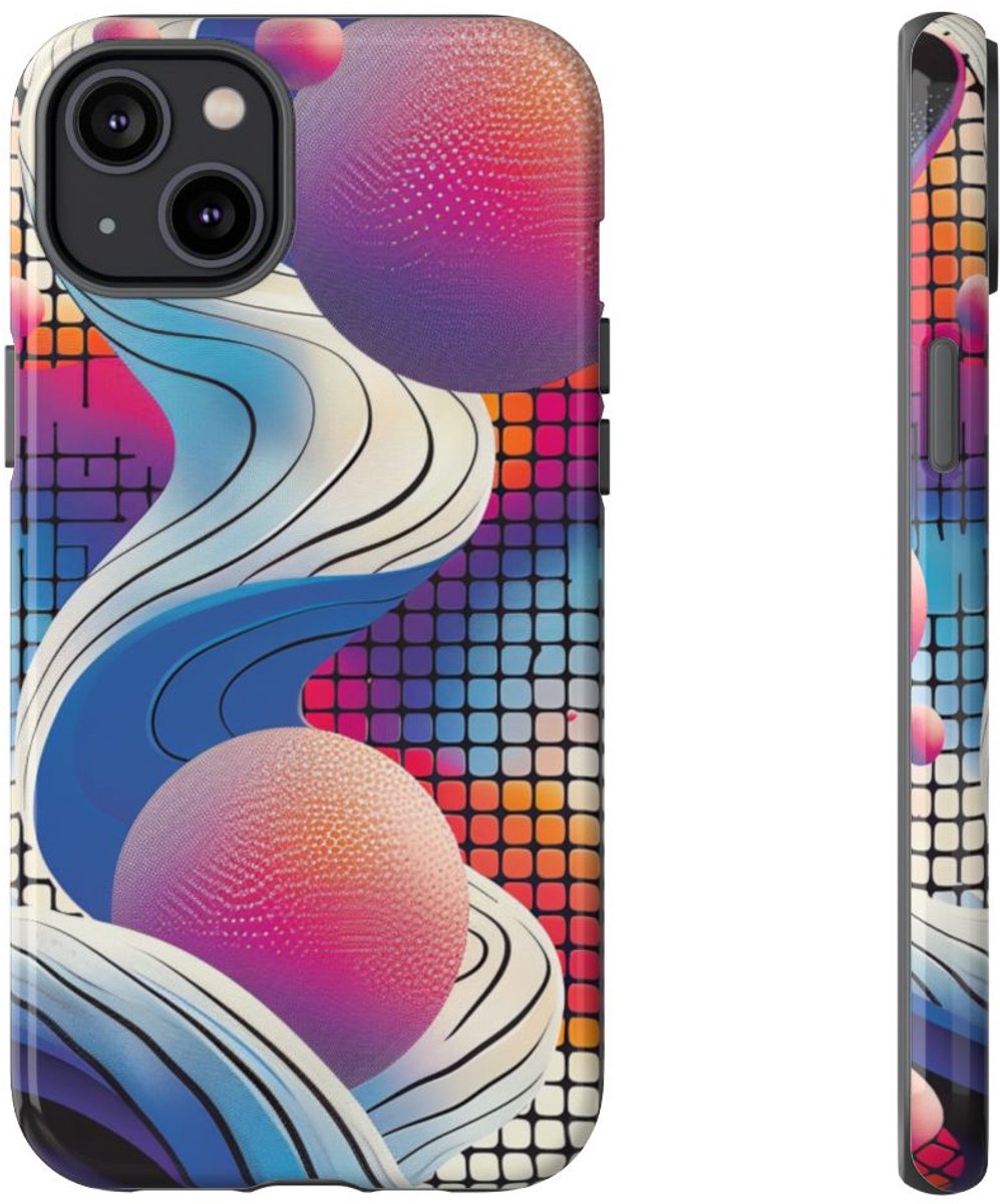 Kleurrijk Abstract Geometrisch Ontwerp – Telefoonhoesje Geschikt voor iPhone 14 Plus