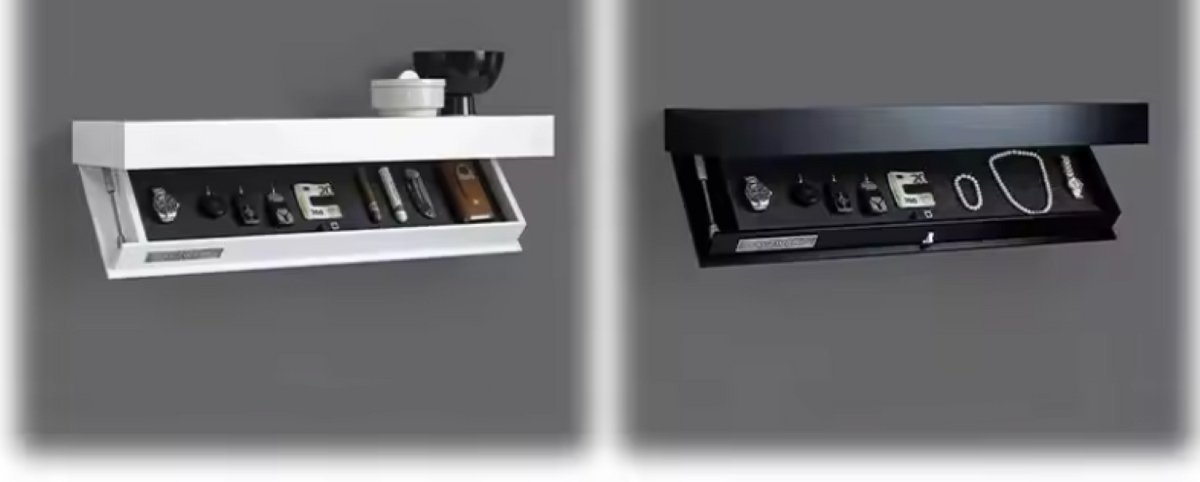 2 stuks wandgemonteerde zwevende planken houten industriële rekbeugels