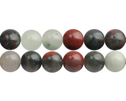 SKYBEADS Natuurlijke Afrikaanse Bloedsteen Edelsteen Kralen 6mm om te Rijgen 38cm Streng Ongeveer 60 Stuks