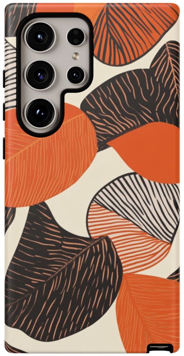 Abstract Herfstbladeren Patroon – Telefoonhoesje Geschikt voor Samsung Galaxy S24 Ultra