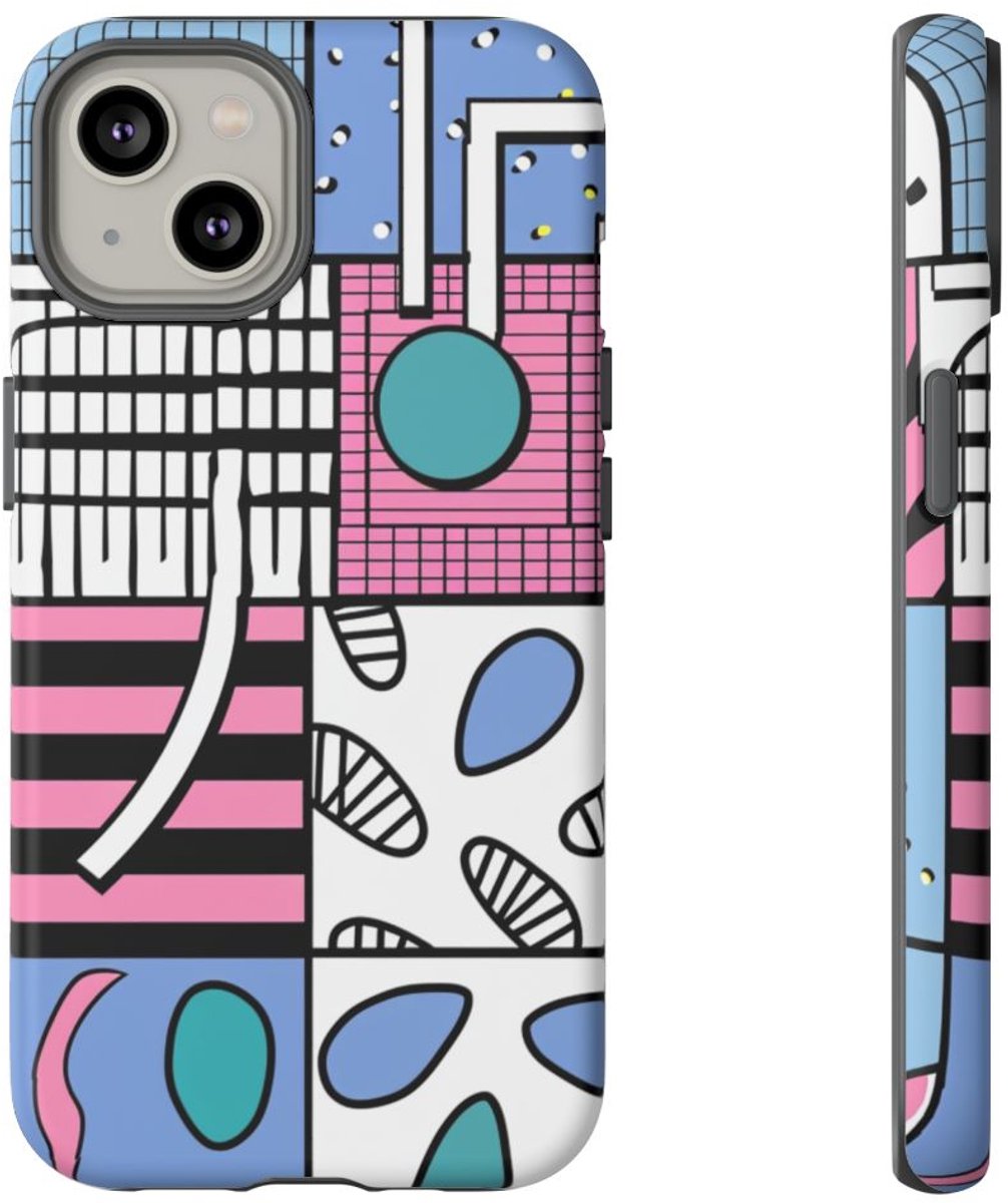 Kleurrijk Geometrisch Abstract Patroon – Telefoonhoesje Geschikt voor iPhone 14