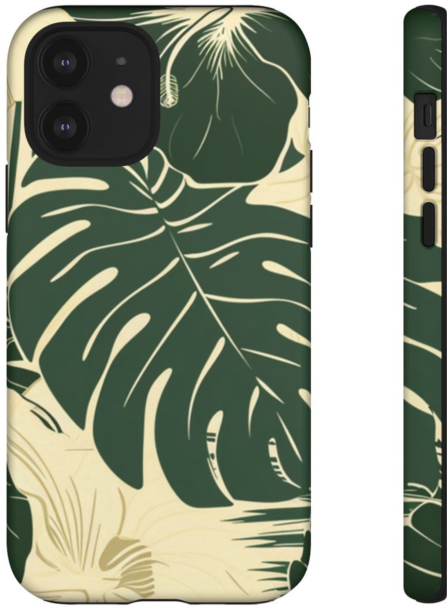 Tropisch Blad- en Bloemenpatroon – Telefoonhoesje Geschikt voor iPhone 12