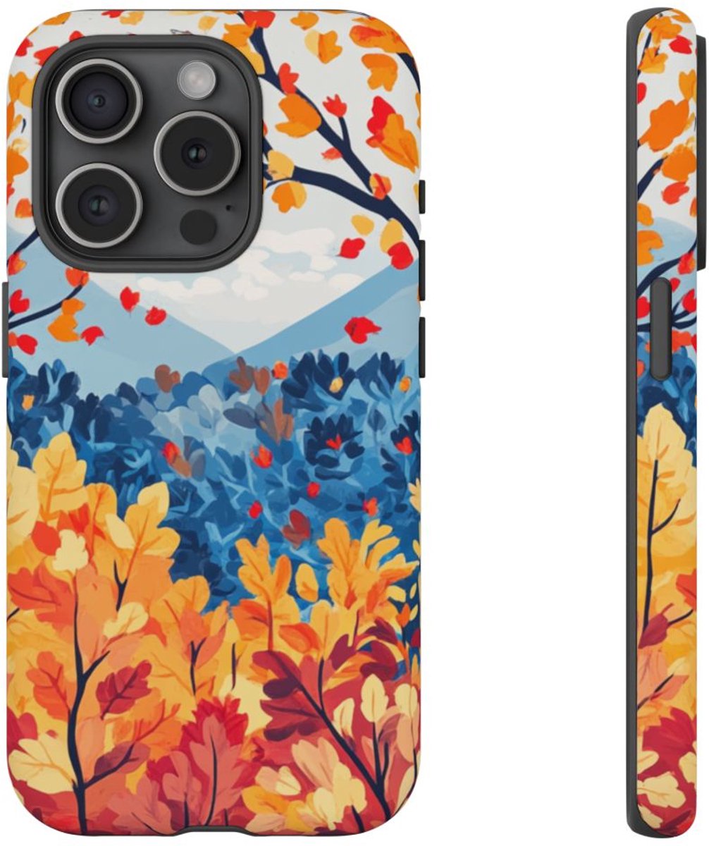 Kleurrijke Herfstbomen en Bladertooi – Telefoonhoesje Geschikt voor iPhone 15 Pro