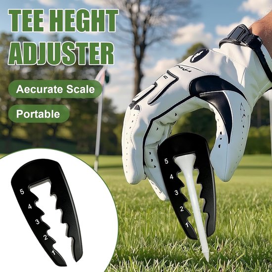 2 stuks Golf tee hoogteversteller - Hulpmiddel voor het aanpassen van de tee hoogte - Golf trainingshulpmiddel - Verstelbare tee hoogteverhoger - Hoogtemeetapparaat - Geschikt voor golfballen - Zwart van Merkloos — afbeelding 4