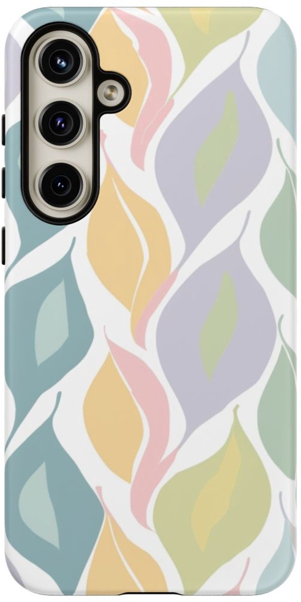 Pastel Bladerenpatroon – Telefoonhoesje Geschikt voor Samsung Galaxy S24 Plus