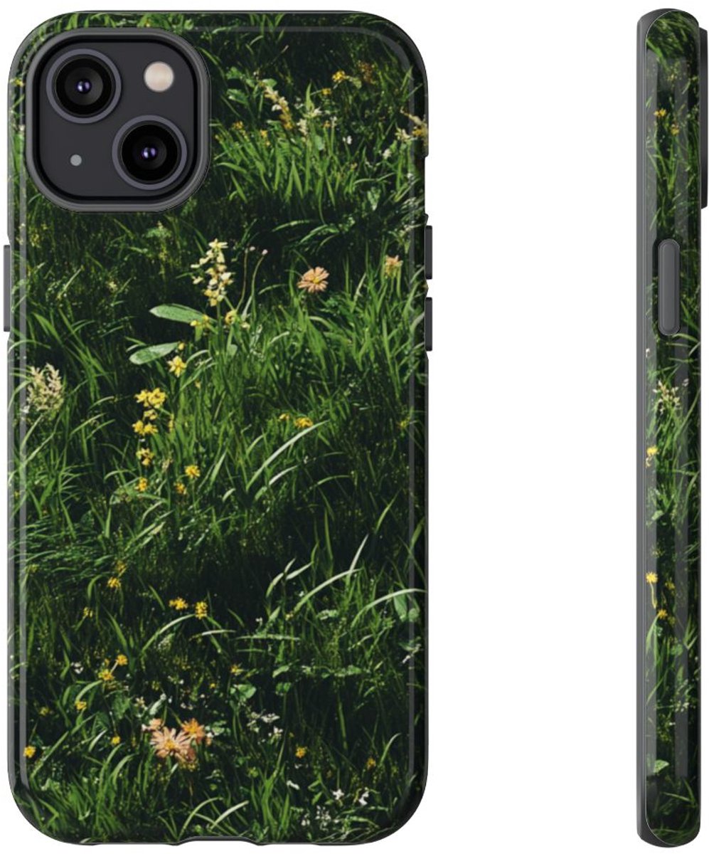 Bloemenweide in Detail – Telefoonhoesje Geschikt voor iPhone 14 Plus
