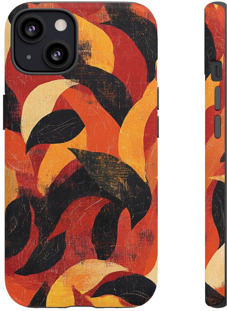 Abstract Herfstbladeren Patroon – Telefoonhoesje Geschikt voor iPhone 13
