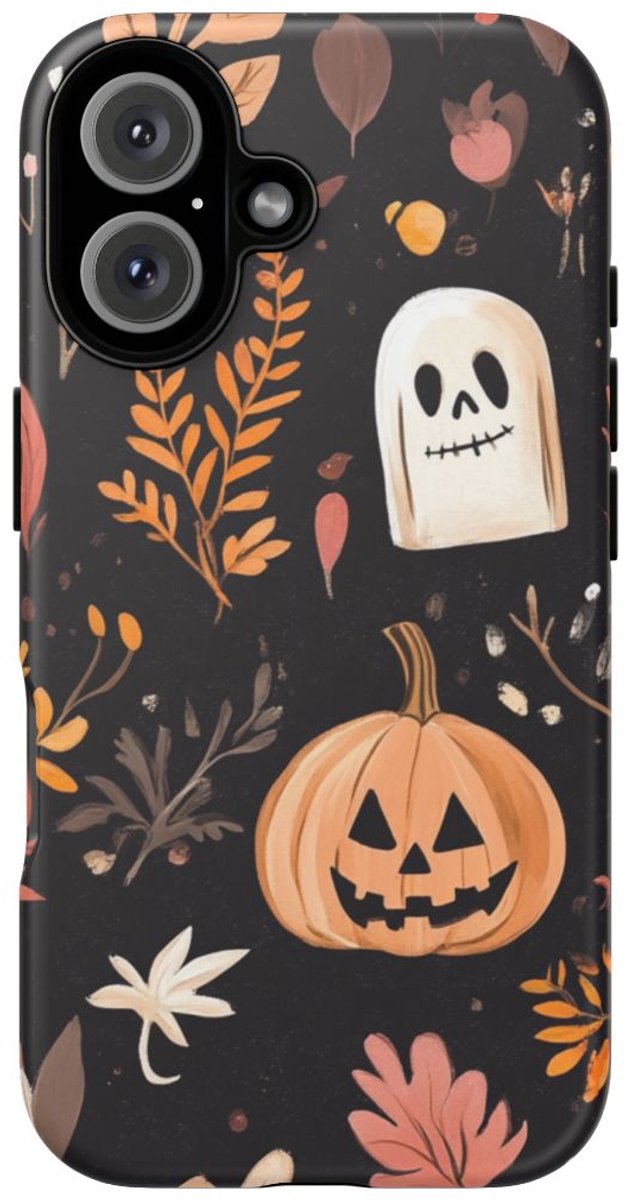 Halloween Pompoen- en Spookmotief – Telefoonhoesje Geschikt voor iPhone 16