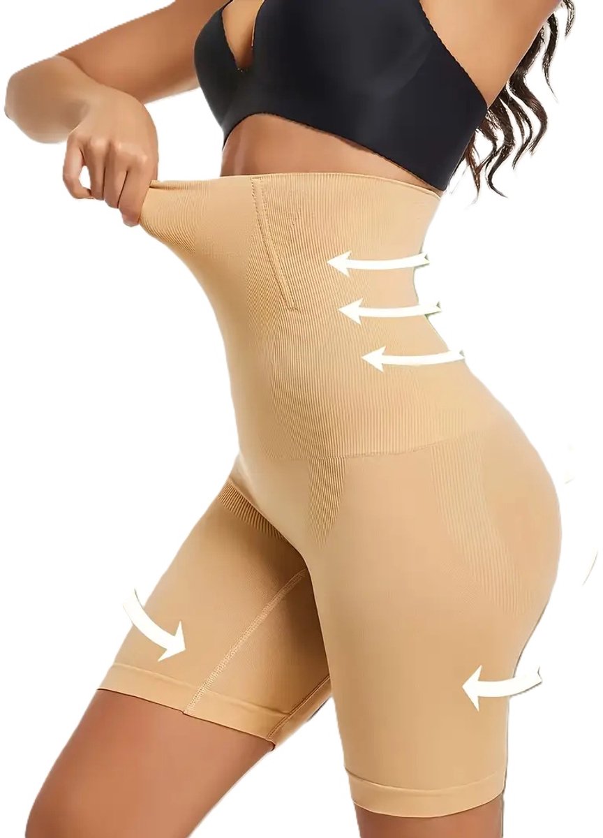 Cheaperito Shapewear Corrigerend Ondergoed Hoge Taille | Heupliftende Bodyshaper I Afslankbroek i Tailletrimmers I Billen, Buik & Dijen| Correctie Buik Ondergoed | Maat 3XL/XXXL I Beige