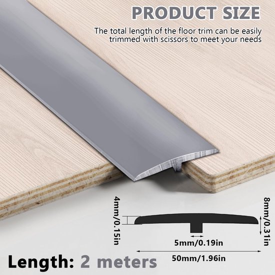 Overgangsprofiel, zelfklevend, vinyl, overgangsprofiel, afdekstrip voor vloeren, laminaat (beige, 300 x 5 cm