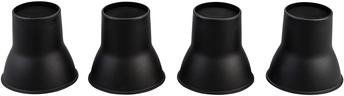 Bed- en stoelverhoger - Elephant Feet - Stylistische vorm - Duurzaam - set van 4 stuks - Verhoogt 9 cm - Zwart