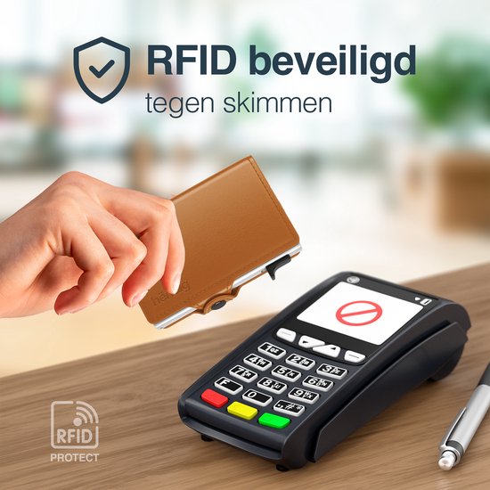 Hëndig Porte-Cartes Homme - Marron avec fermeture éclair - 11 cartes + Factures Porte-Carte de Crédit RFID - Porte-Carte Femme - Porte-Carte Extensible - Inc. Emballage cadeau de Luxe