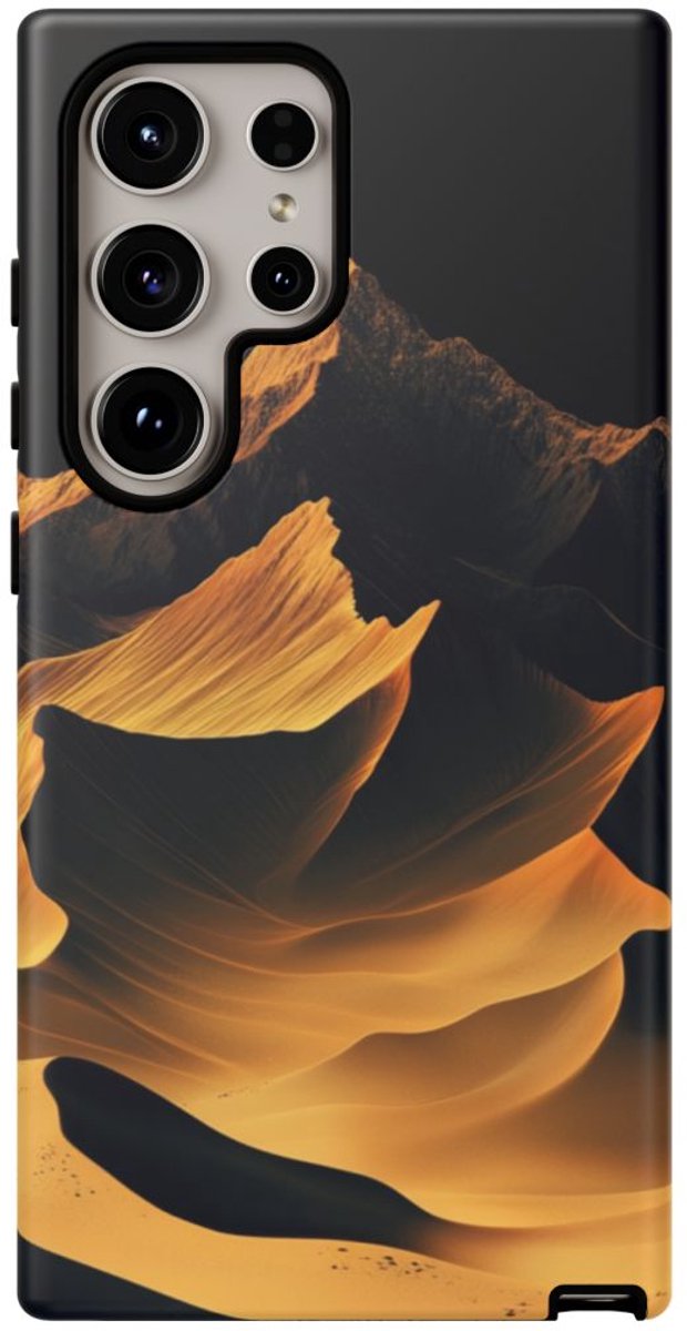 Gouden Gradient Bergen – Telefoonhoesje Geschikt voor Galaxy S24 Ultra