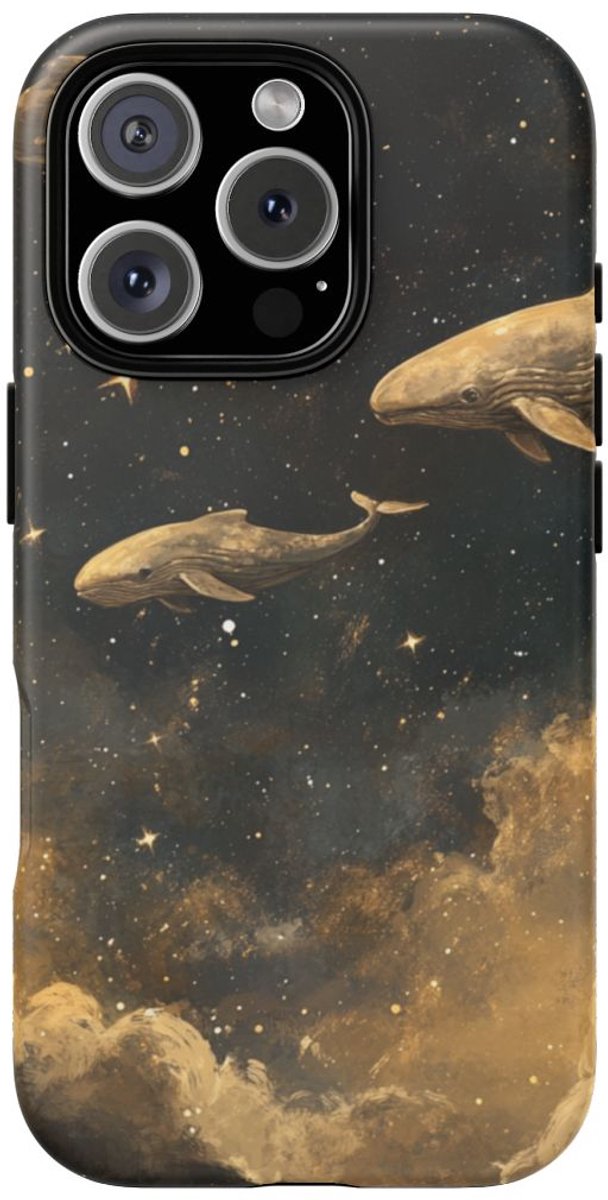 Walvissen in Sterrennacht – Telefoonhoesje Geschikt voor iPhone 16 Pro