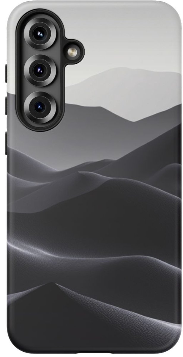 Monochroom Berglandschap – Telefoonhoesje Geschikt voor Galaxy S25 Plus