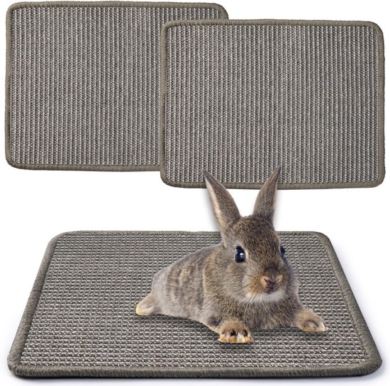 Sisal krabmat voor konijnen - 40 x 30 x 0,6 cm kauwkussen voor kleine
