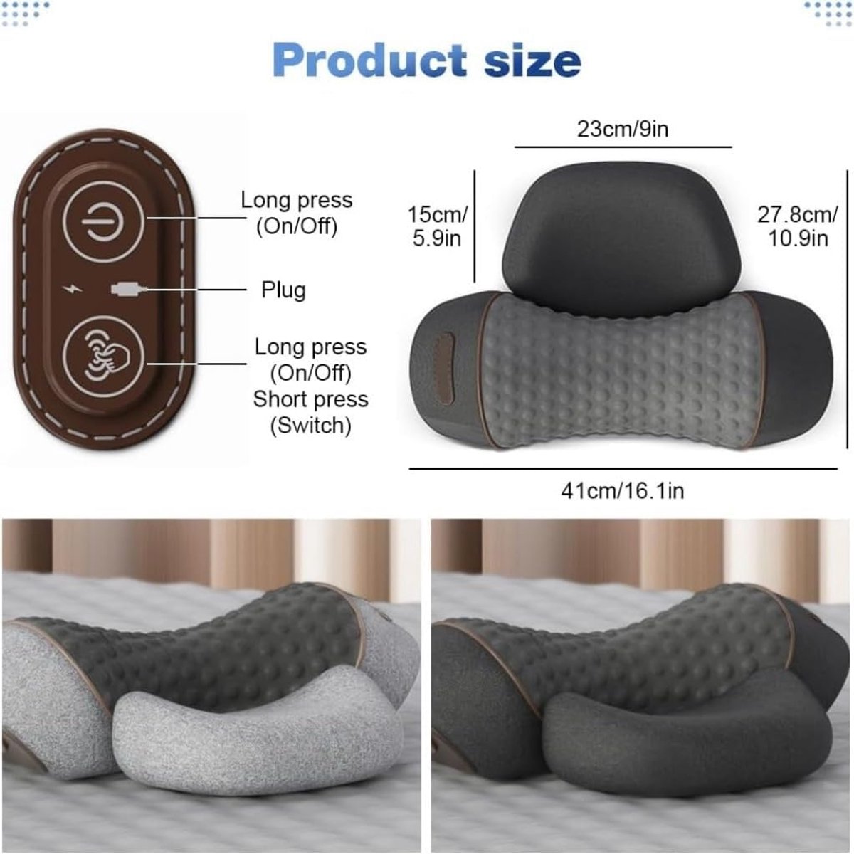 Massager 3-in-1 Nekmassagekussen met Warmtefunctie - afbeelding 3