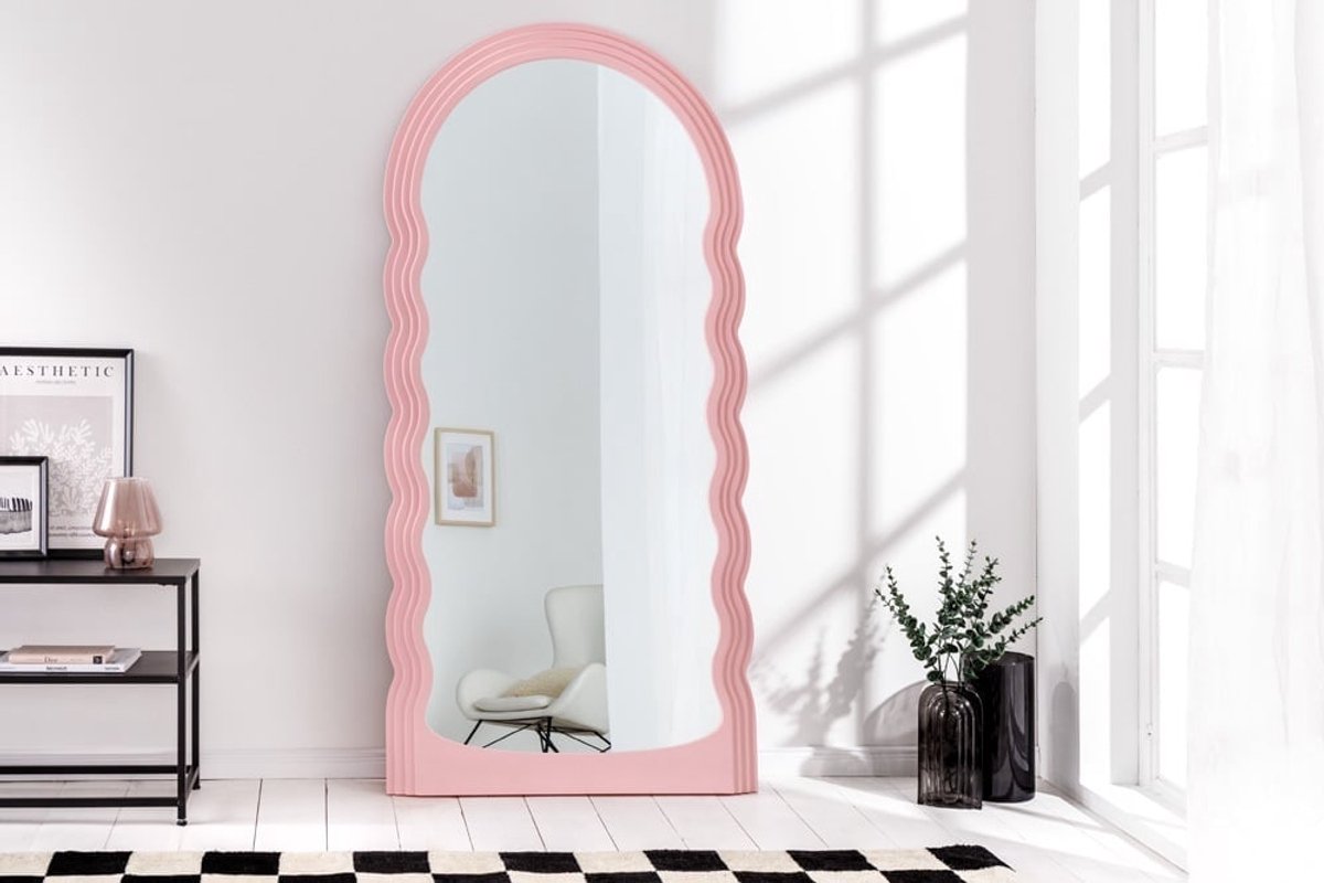 Design wandspiegel WAVE 160cm roze - 43159