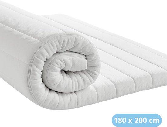 Matelas Maan 180x200 Surmatelas - Épaisseur 9cm - Mousse HR Cold - Déhoussable et lavable - Certifié CertiPUR® - Dureté Medium - Surmatelas