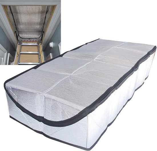 Isolatiedoek voor dakruimte trappen, 26 x 55 inch energiebesparend dikke deksel voor dakruimte trappen met dubbele bubbel, deur ladder isolator, dakruimte tent voor neerklapbare trappen van Merkloos — afbeelding 4