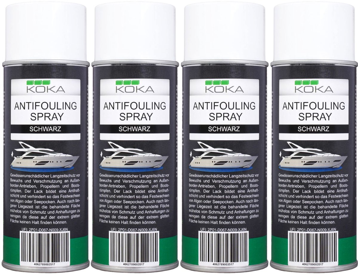 4x Antifouling Spray Zwart