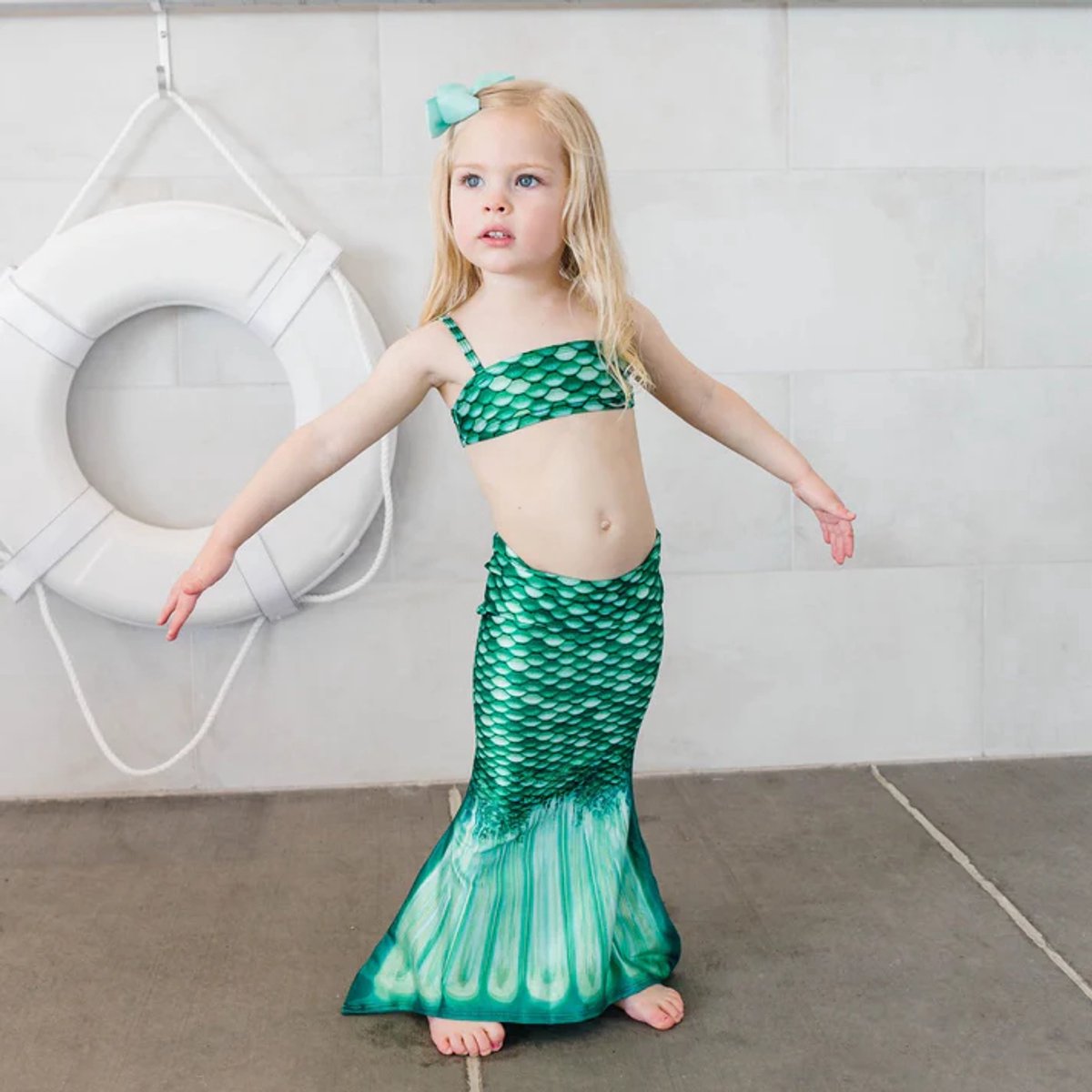 Zeemeerminstaart voor peuters - kinderen maat 3 - Fin Fun Celtic Green set