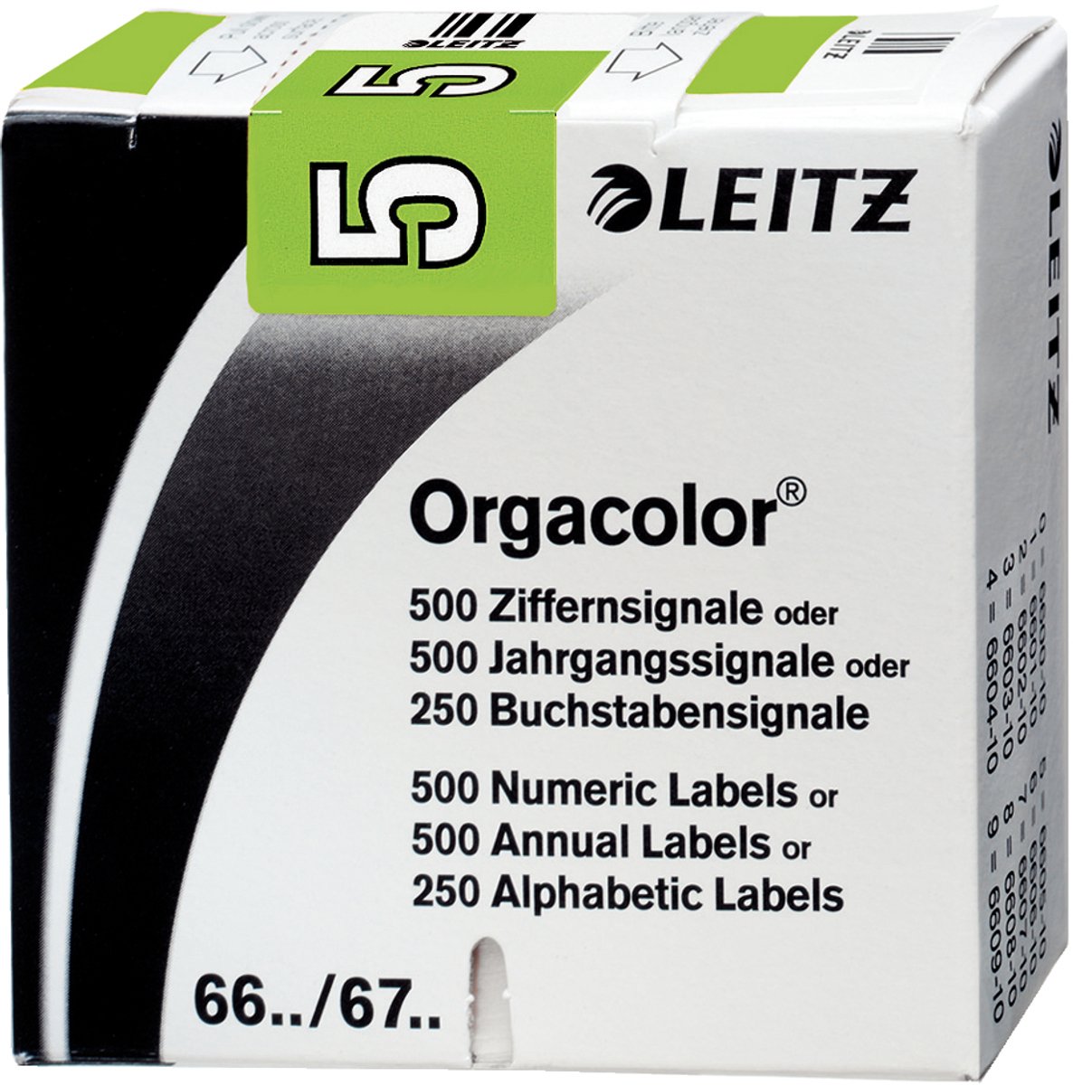 leitz cijfer aanduiding orgacolor 9 op rol zwart