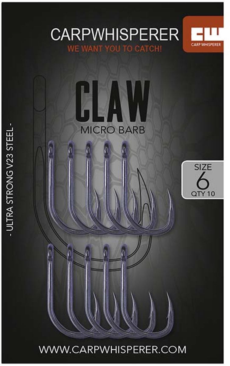 Carp Whisperer - Claw Haak - 10 stuks - Haak Maat: 4 - Micro Barb