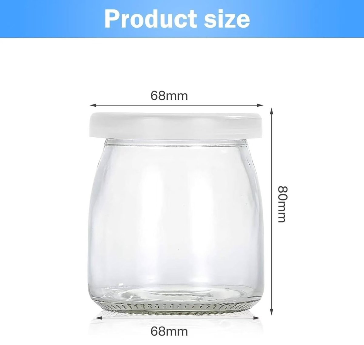 Gttyowyin 200 ml transparante yoghurtglazen met deksel (10 stuks), multifunctionele nachtpotjes voor jam, honing, desserts, kaarsen, vaatwasser-, vriezer- en magnetronbestendig, BPA-vrij