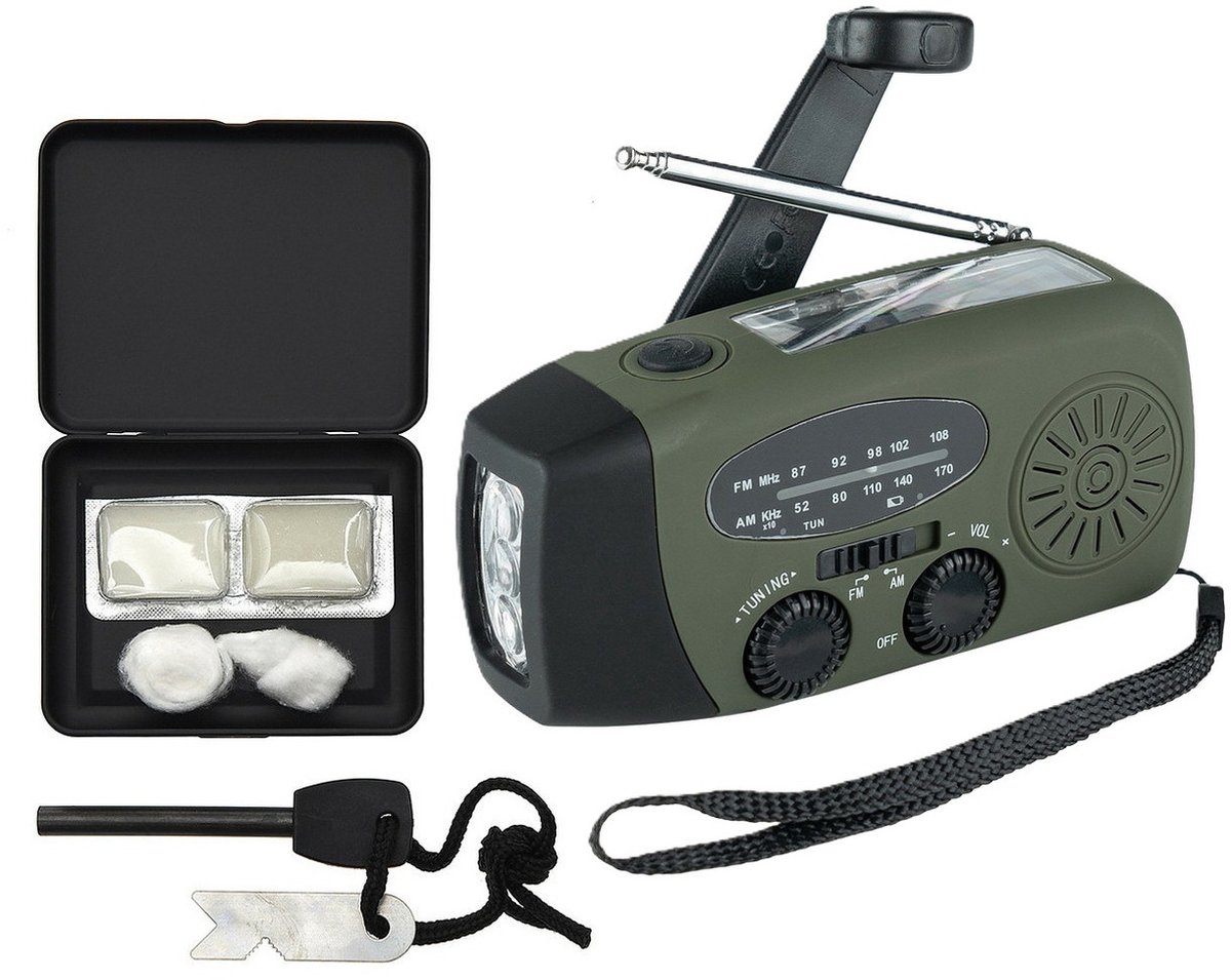 Fosco Noodpakket/Survival prep set - noodradio met handzwengel - magnesium vuurstarter set