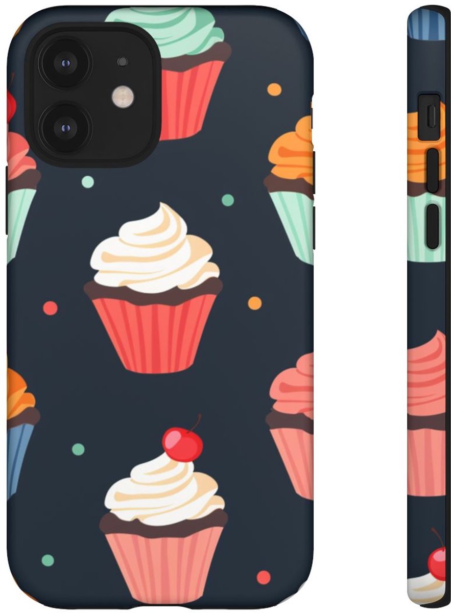 Vrolijk Cupcakepatroon – Telefoonhoesje Geschikt voor iPhone 12