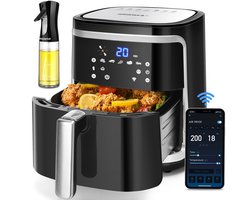 Aigostar Cube Smart - Airfryer XXL - Heteluchtfriteuse - 7 Liter - App Connect - 1900W - 360 Graden Hete Lucht Circulatie - 7 in 1 kookfuncties - Zwart