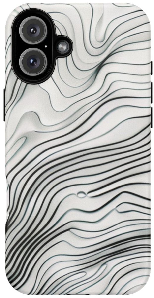 Minimalistische Topografische Lijnen – Telefoonhoesje Geschikt voor 16 Plus