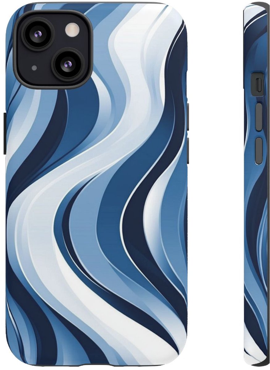 Moderne Blauwe Golven – Telefoonhoesje Geschikt voor iPhone 13