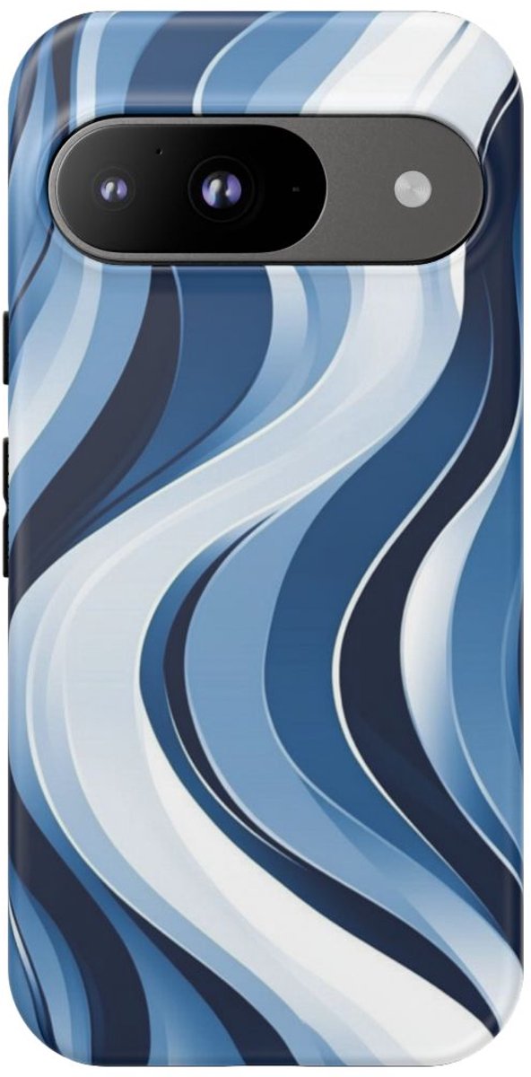 Moderne Blauwe Golven – Telefoonhoesje Geschikt voor Pixel 9