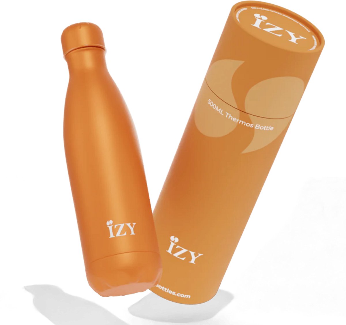 IZY Drinkfles - Oranje - Inclusief donatie - Waterfles - Thermosbeker - RVS - 12 uur lang warm - 500 ml