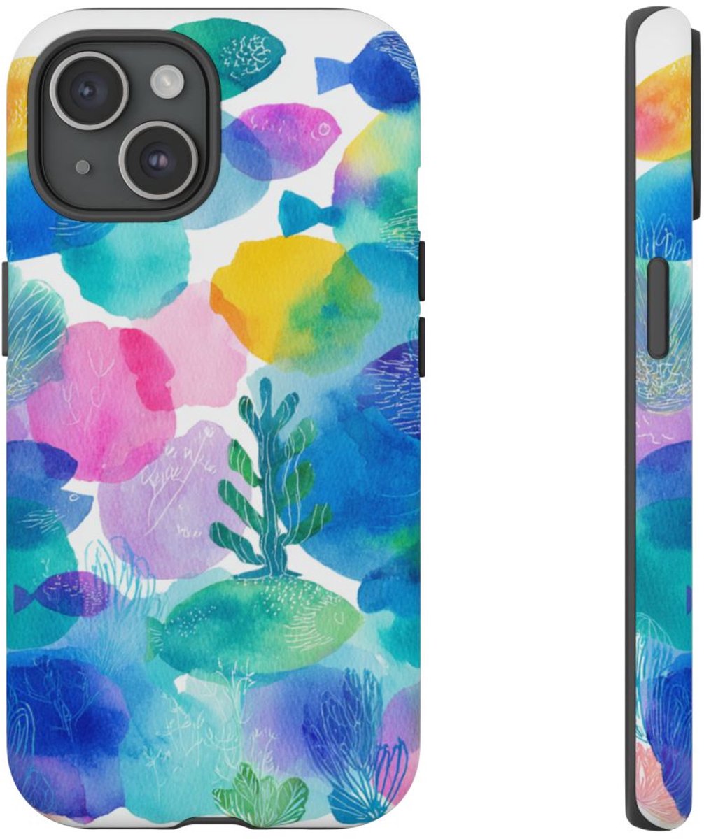 Kleurrijk Oceaanrif – Telefoonhoesje Geschikt voor iPhone 15