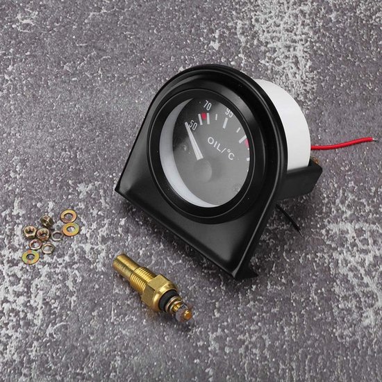 Temperatuur Meter Kit - 2 inch 52mm LED licht - Auto VDO aanwijzer - Vervanging Autometer Water en olietemperatuur - Temp Manometerset 50-150 ℃ van Merkloos	 — afbeelding 2