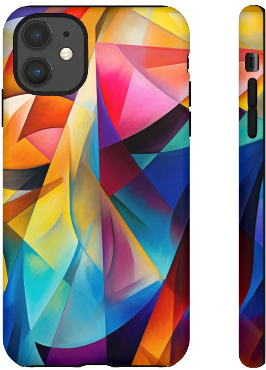 Abstracte Kleurrijke Geometrische Kunst – Telefoonhoesje Geschikt voor iPhone 11