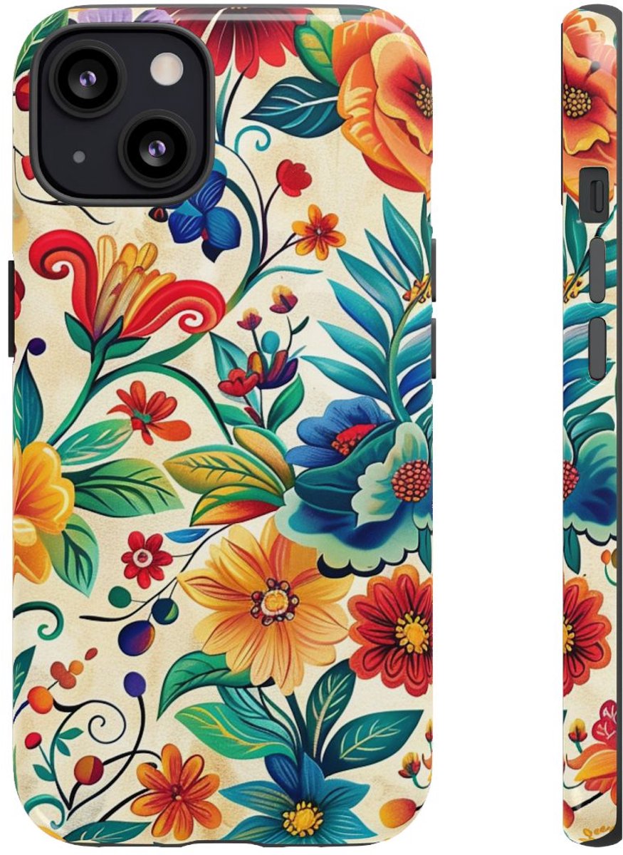 Vrolijk Multicolor Bloemenpatroon – Telefoonhoesje Geschikt voor iPhone 13