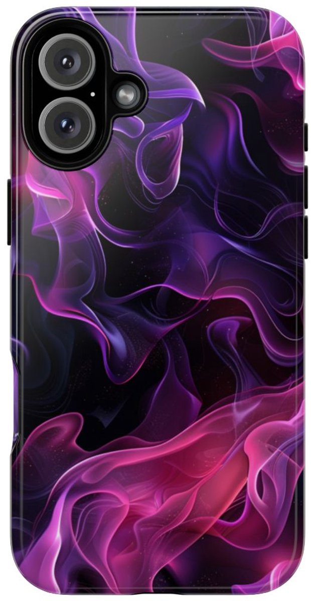 Violette en Roze Abstracte Vlammen – Telefoonhoesje Geschikt voor iPhone 16 Plus