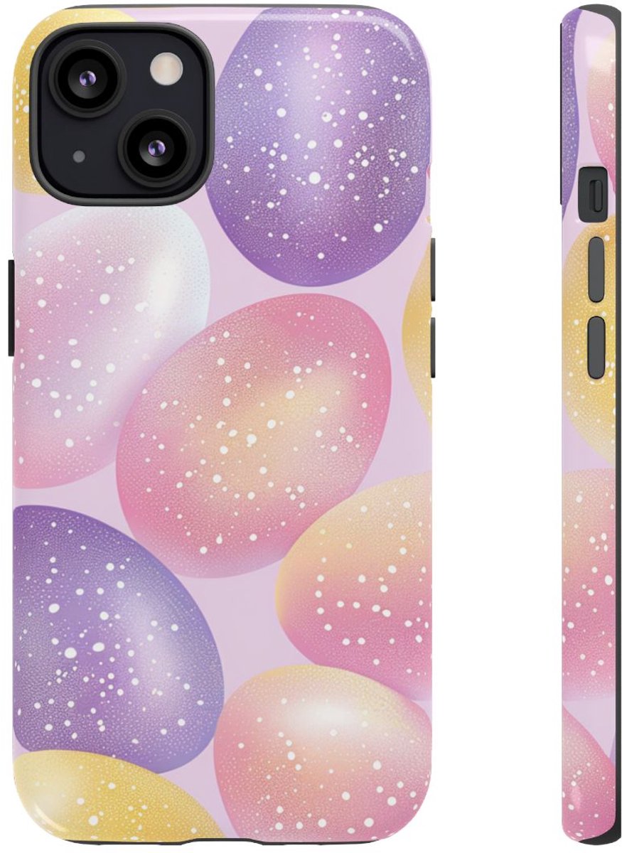 Pastelkleurige Glitter Paaseieren Patroon – Telefoonhoesje Geschikt voor iPhone 13