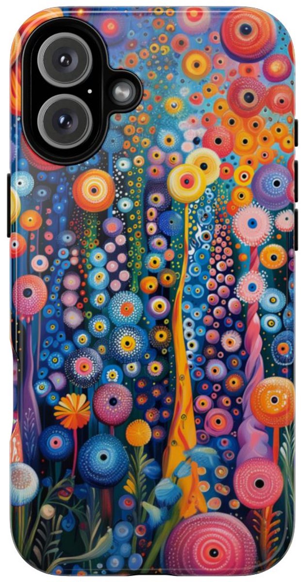Levendig Abstract Bloemenpatroon – Telefoonhoesje Geschikt voor iPhone 16 Plus