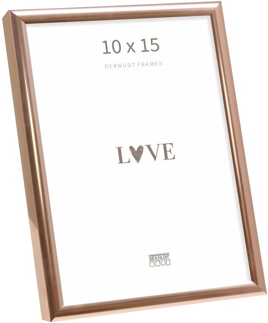 Deknudt frames cadre photo S027A5 - aluminium doré rose étroit - 10x15 cm